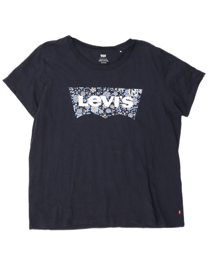 Levi's Herre grafisk T-shirt top 2XL marineblå
