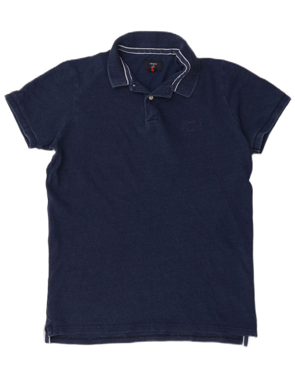Superdry herre poloshirt XL marineblå bomuld