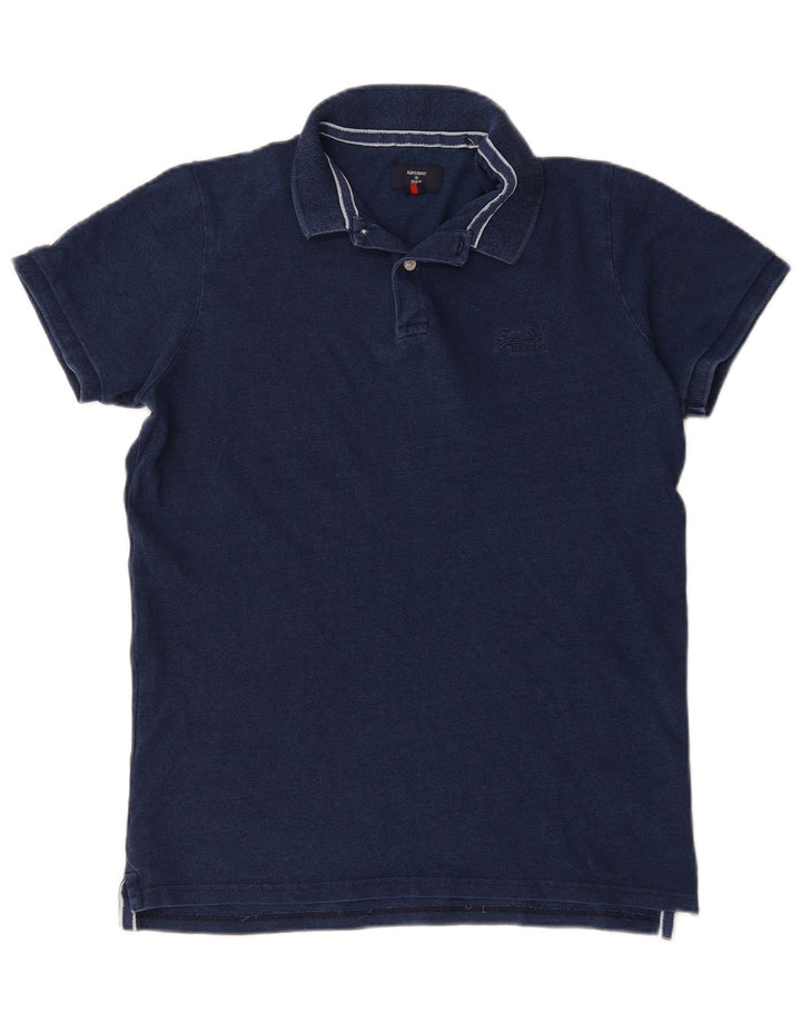 Superdry herre poloshirt XL marineblå bomuld