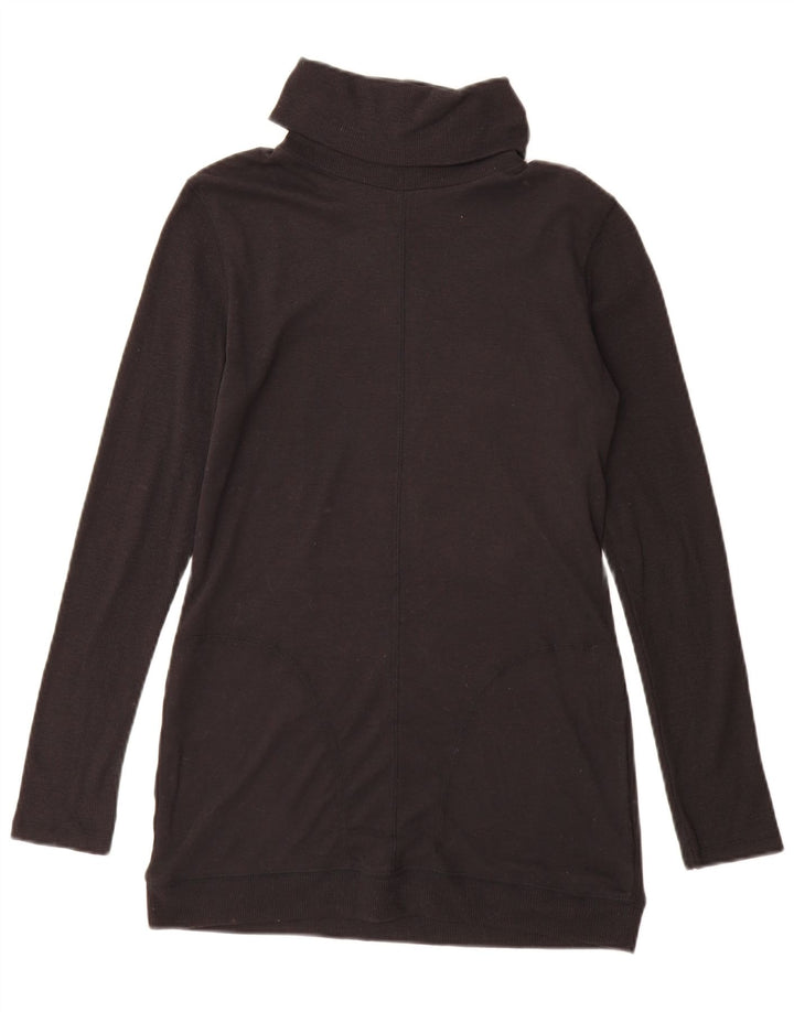 Marks & Spencer Dame Longline Roll Neck Jumper Sweater UK 10 Small Black