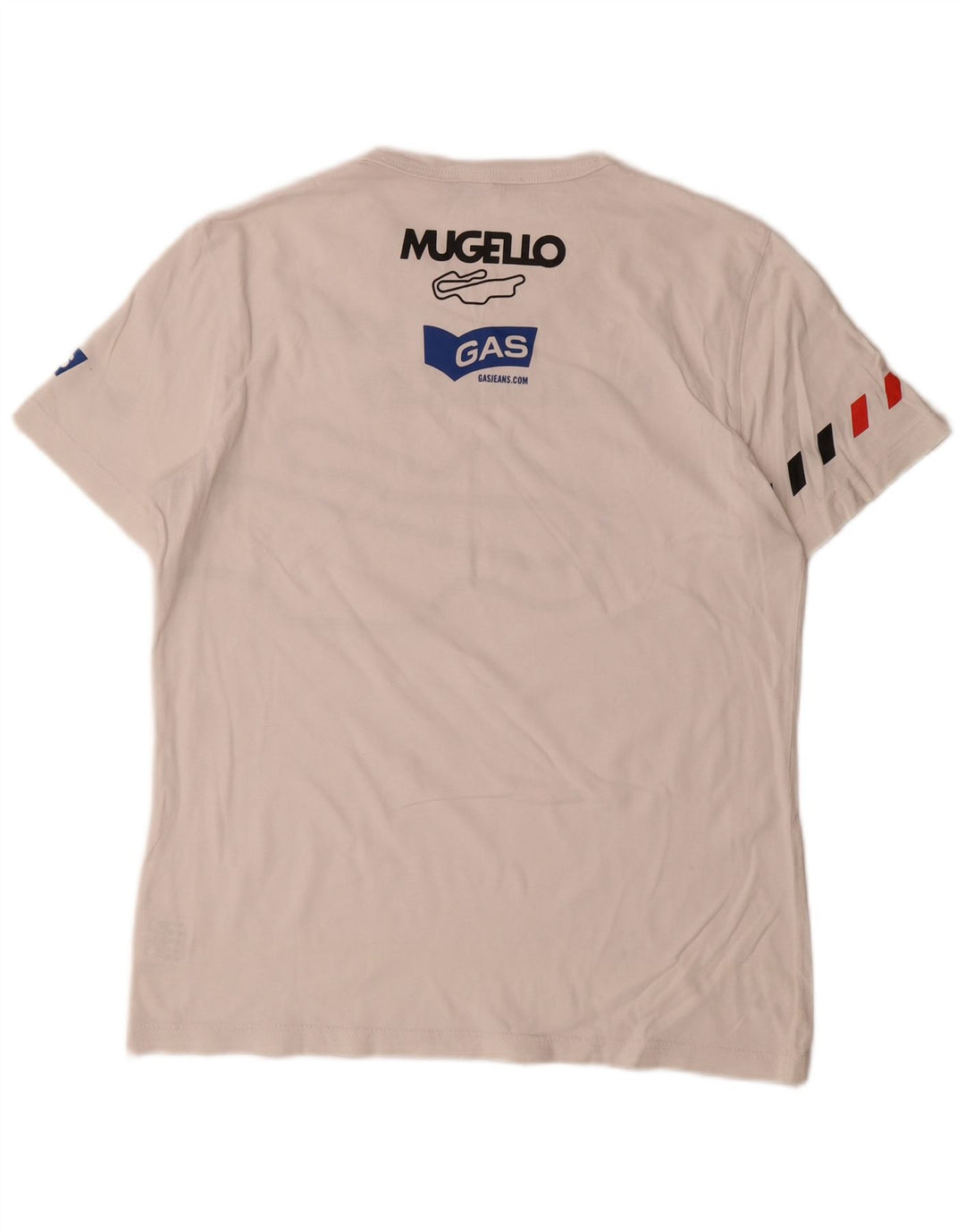 Gas Herre Grafisk T-Shirt Top Stor Hvid Bomuld