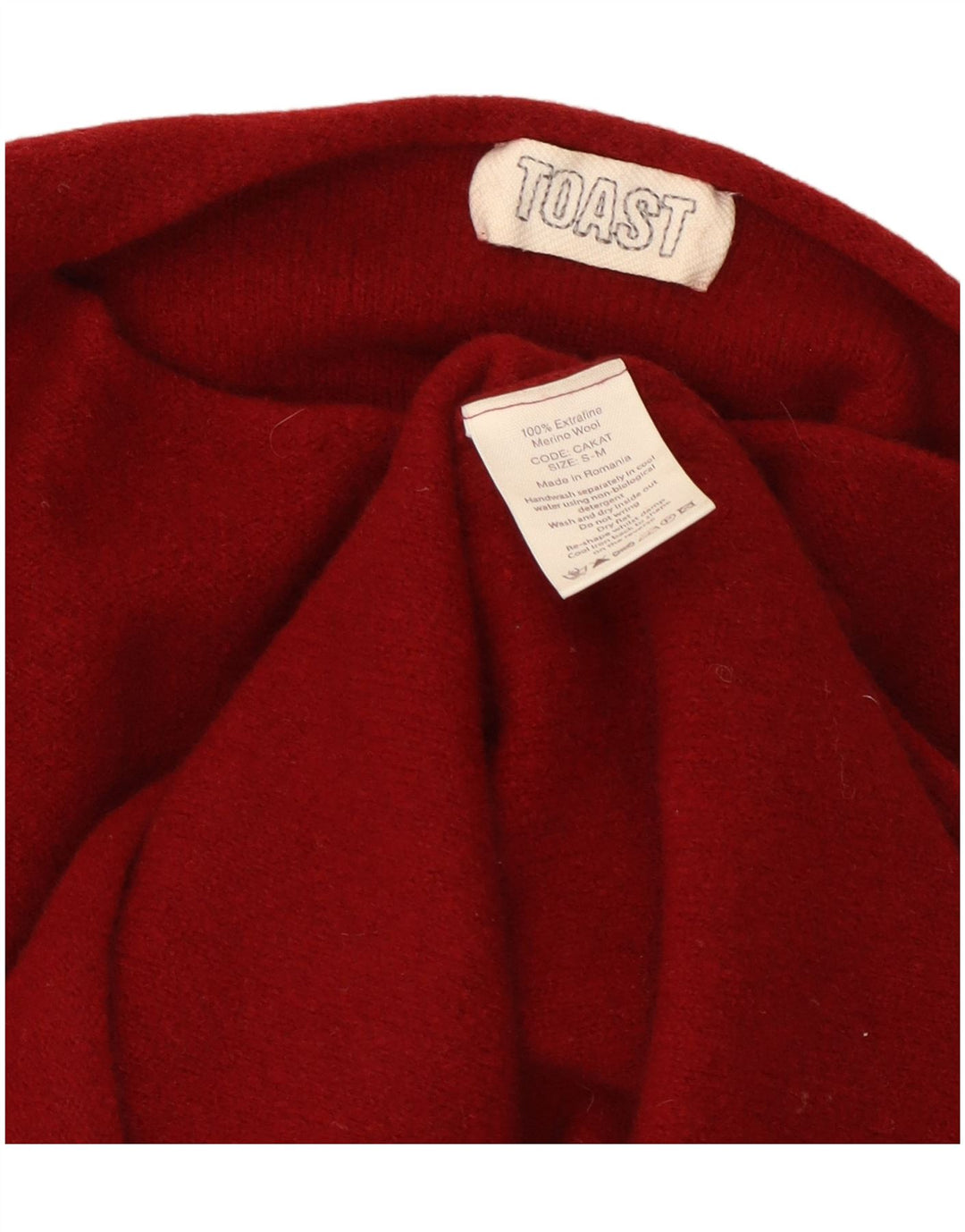 Toast Dame Boat Neck Jumper Sweater Small/Medium Rød Uld