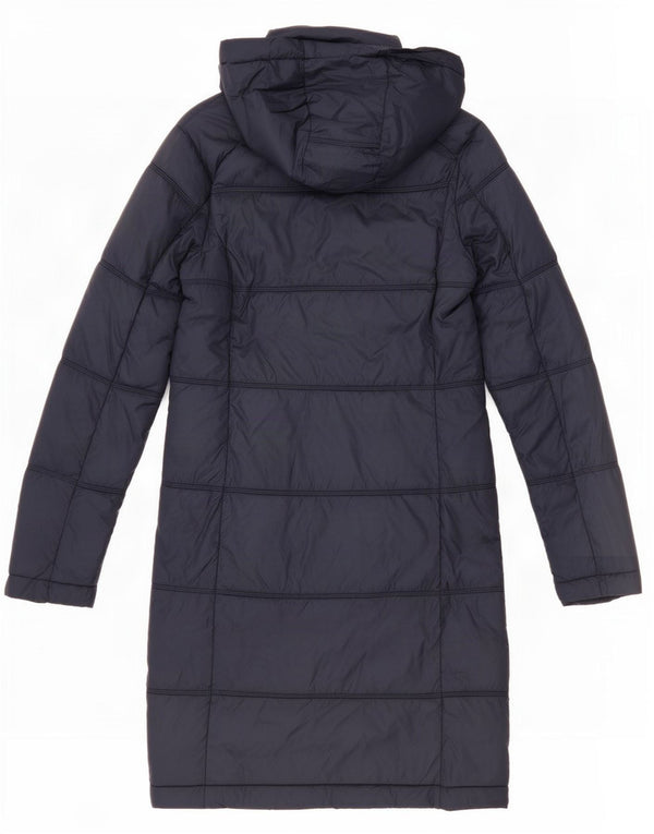 Fat Face Dame Hætte Polstret Frakke UK 8 Small Navy Blue Nylon
