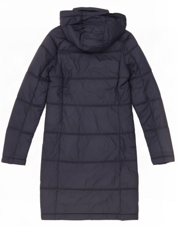 Fat Face Dame Hætte Polstret Frakke UK 8 Small Navy Blue Nylon