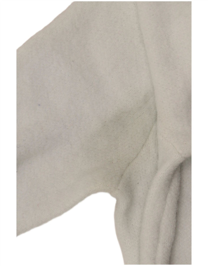 Zara Womens Crop Crew Neck Jumper Sweater UK 12 Medium White Nylon