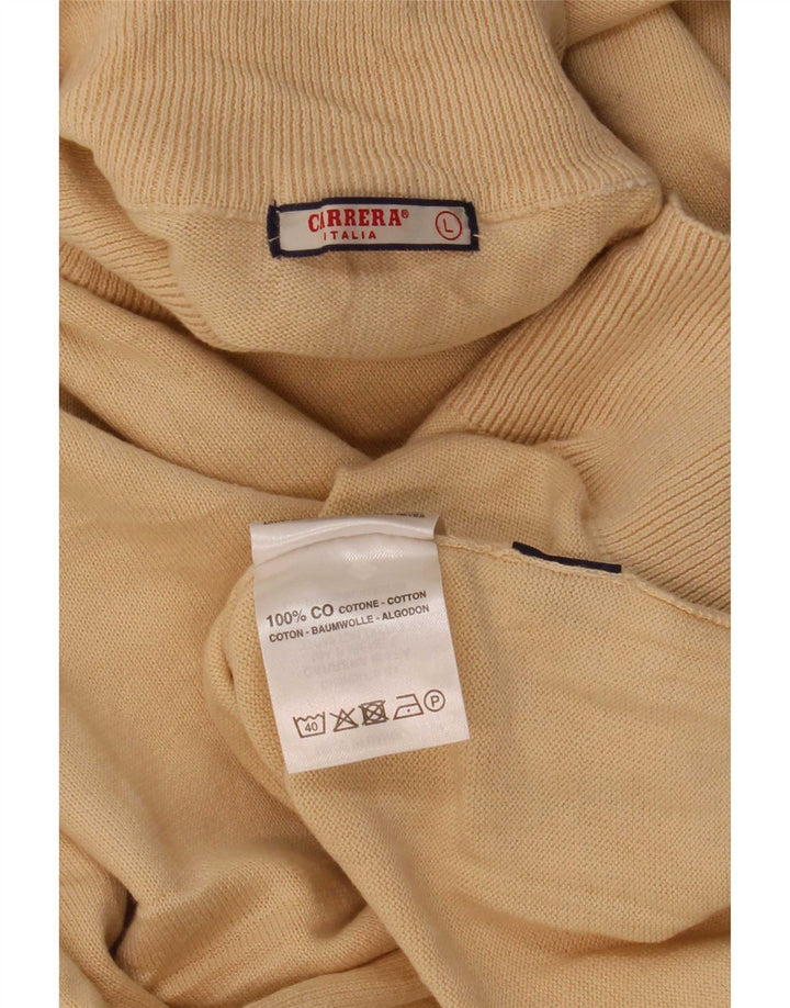 Carrera Herre Turtle Neck Jumper Sweater Stor Beige Bomuld