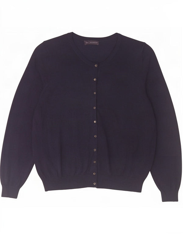 Marks & Spencer Dame Cardigan Sweater UK 22 3XL Navy Blue Viscose