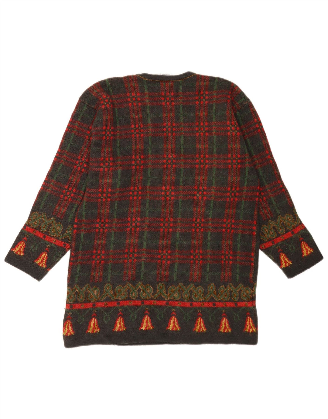 LE TRUC Dame grafisk sweater med rund hals IT 40 Lille grå patchwork