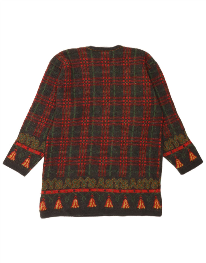 LE TRUC Dame grafisk sweater med rund hals IT 40 Lille grå patchwork