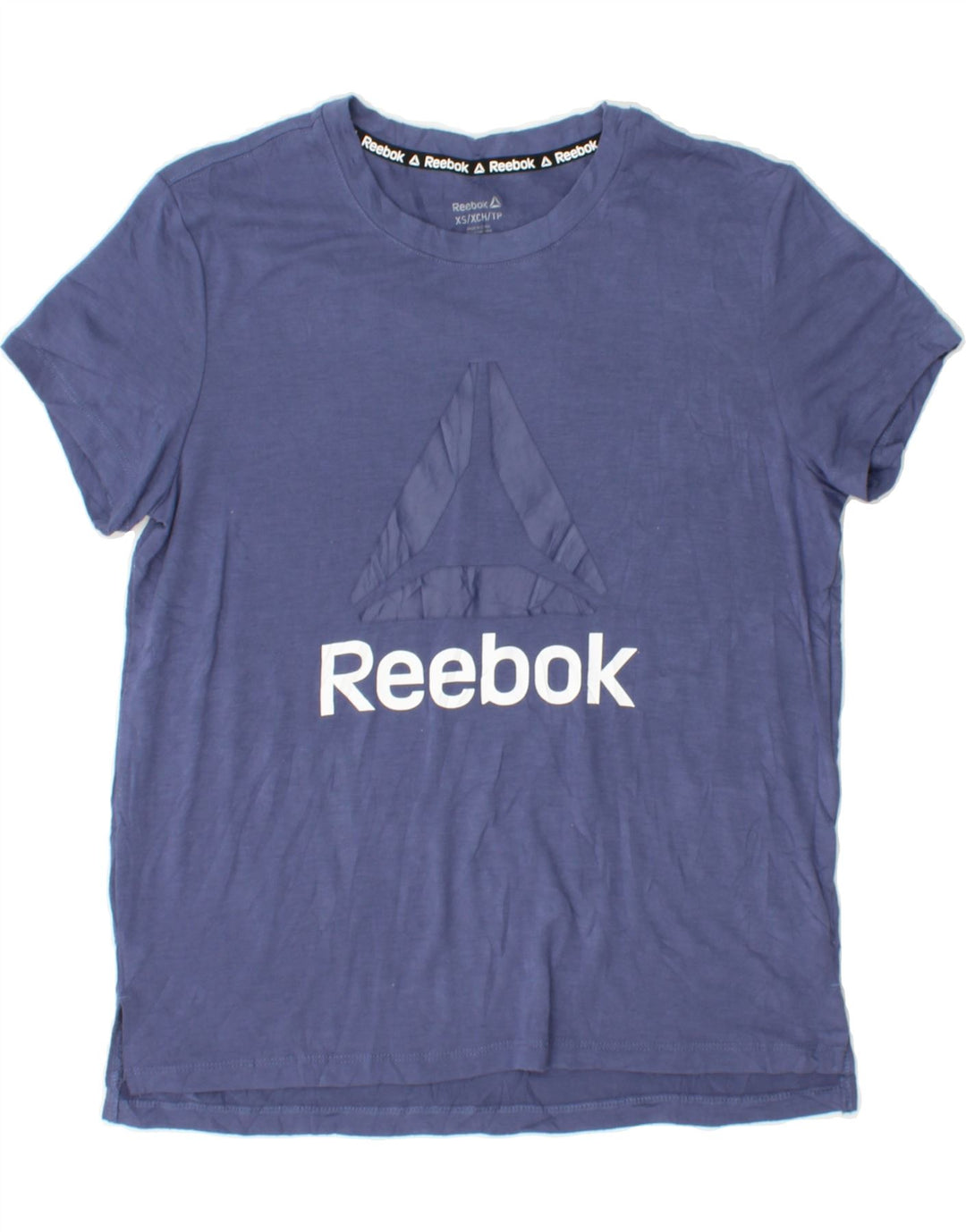 REEBOK Mens Graphic T-Shirt Top XS Blue Polyester Vintage Reebok and Second-Hand Reebok from Messina Hembry 