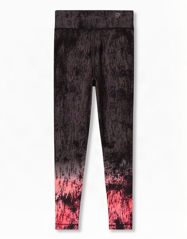 Puma Womens Leggings UK 14 Large Black Tie Dye Polyester
