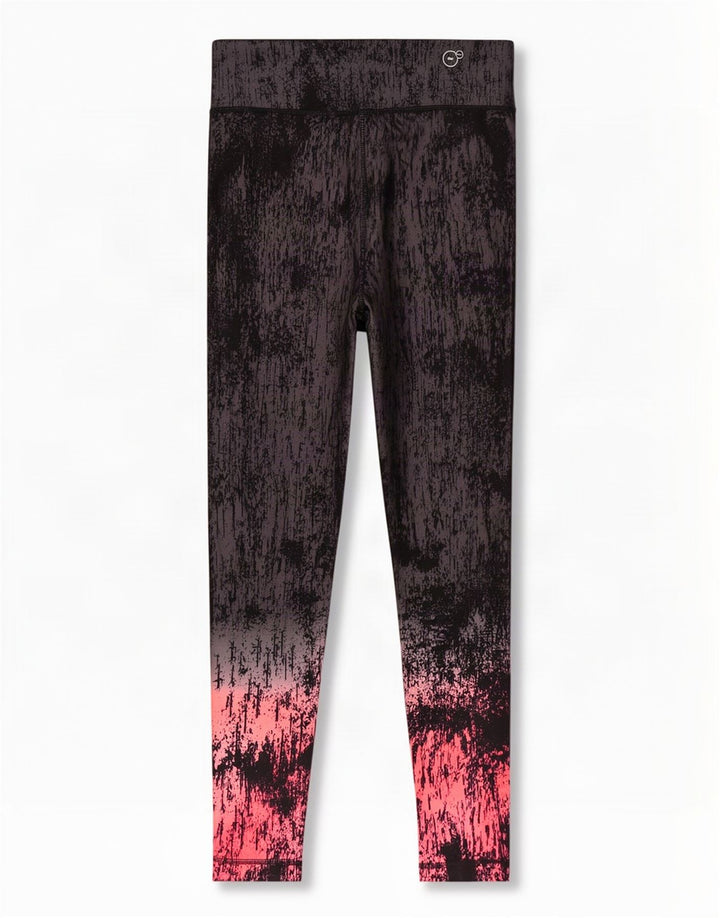 Puma Womens Leggings UK 14 Large Black Tie Dye Polyester