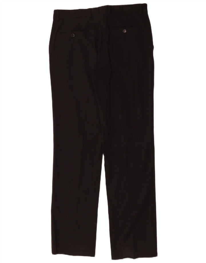 Zara Straight Suit Bukser til mænd EU 42 Large W34 L34 Sort Polyester