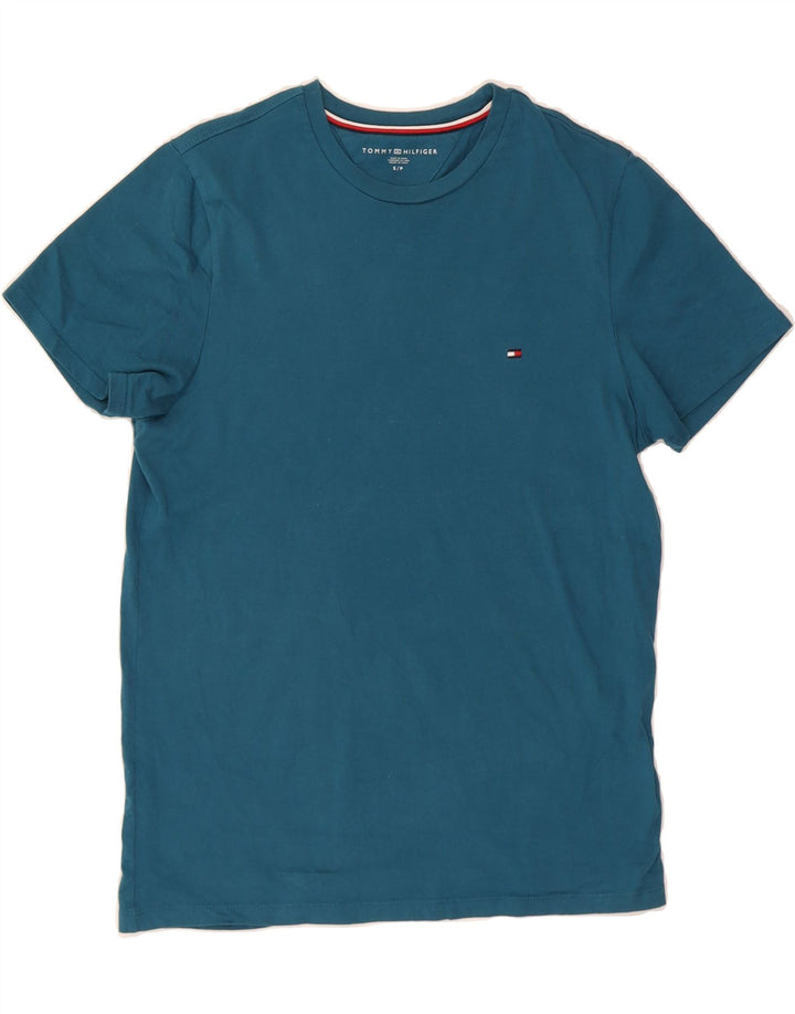 TOMMY HILFIGER Mens T-Shirt Top Small Blue Cotton Vintage Tommy Hilfiger and Second-Hand Tommy Hilfiger from Messina Hembry 
