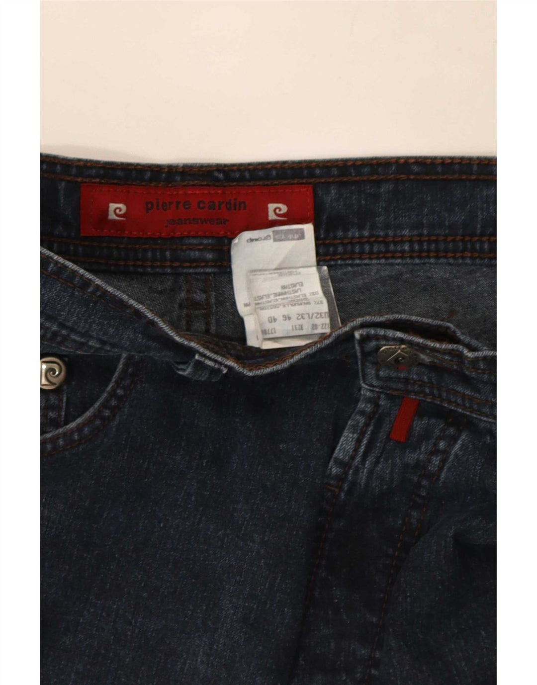 Pierre Cardin Straight Jeans til mænd W32 L32 Marineblå bomuld