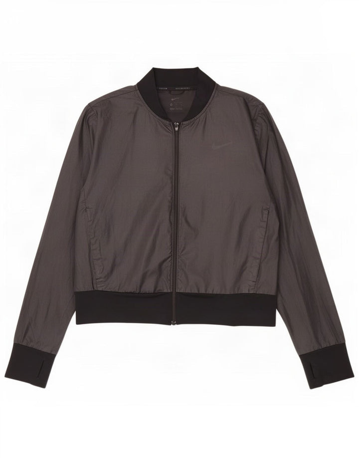 Nike Grafisk træningsdragt topjakke til kvinder UK 14 Medium Sort Polyester