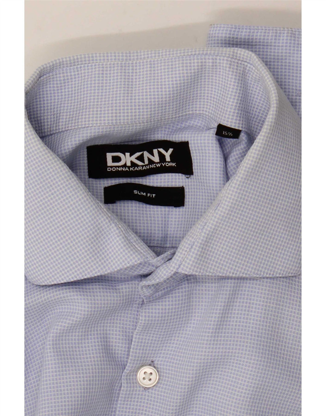 Dkny Herre Slim Fit Formel Skjorte Str. 15 1/2 Medium Blue Check