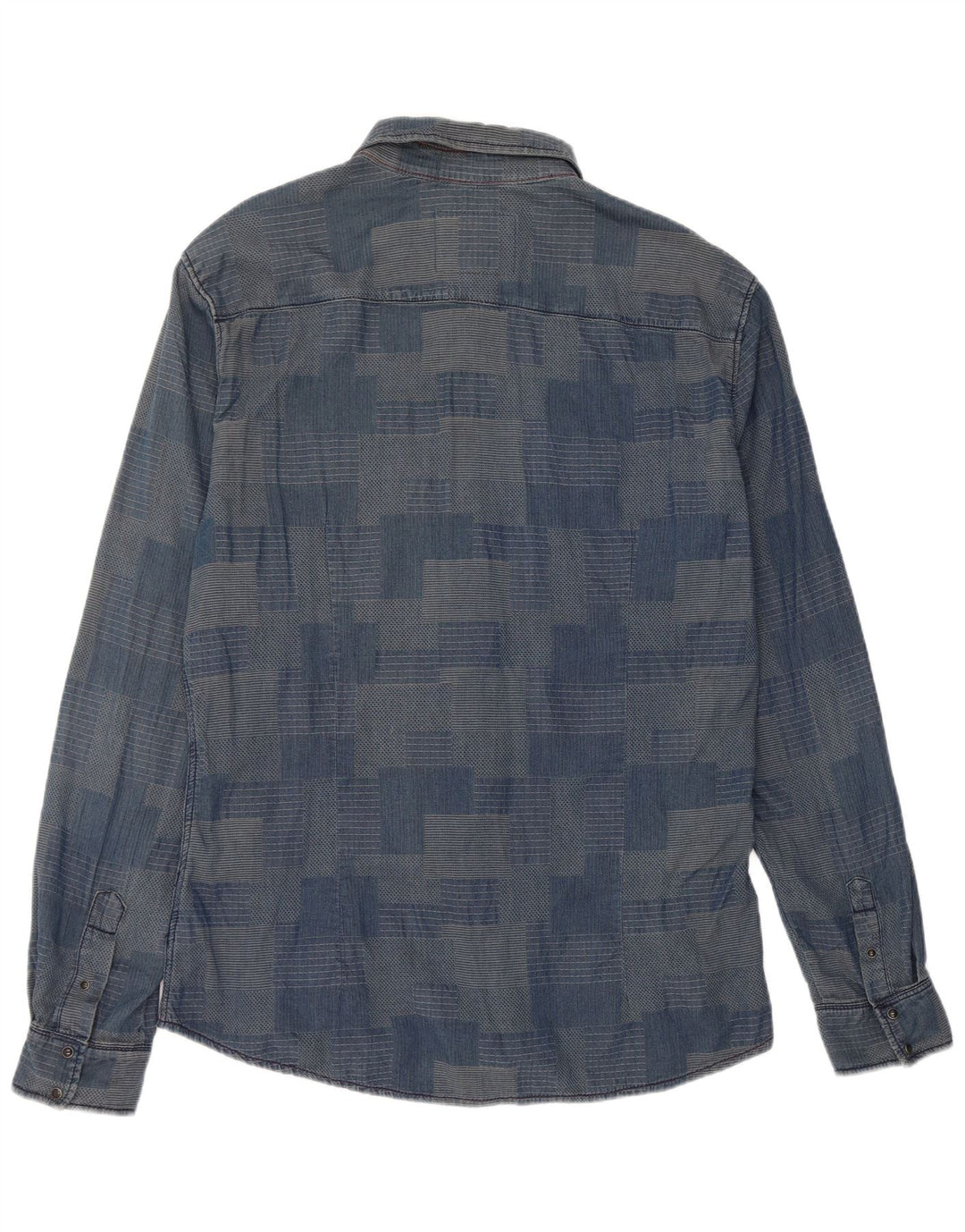 Gaudi herreskjorte 2XL blå patchwork bomuld