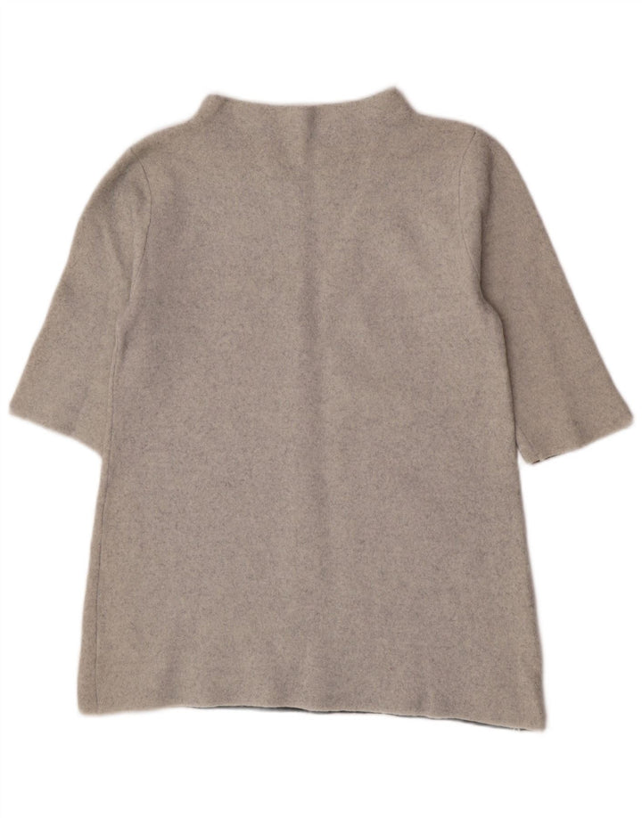 Toast Dame Kortærmet Turtle Neck Jumper Sweater UK 14 Medium Grey Uld
