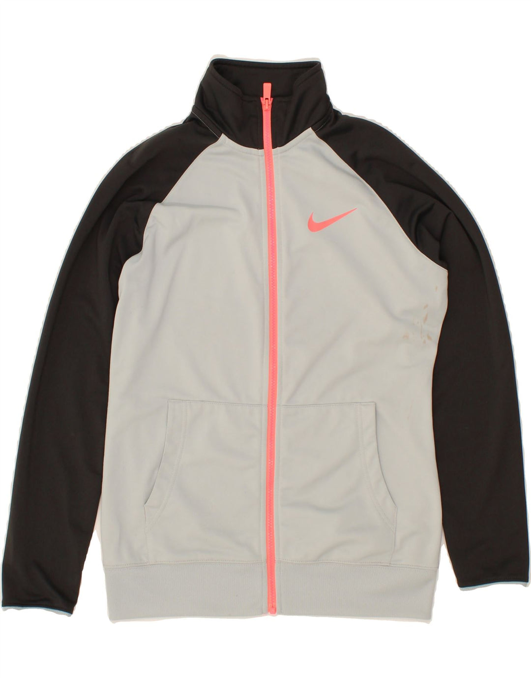 NIKE Womens Tracksuit Top Jacket UK 12 Medium Grey Colourblock Polyester Vintage Nike and Second-Hand Nike from Messina Hembry 