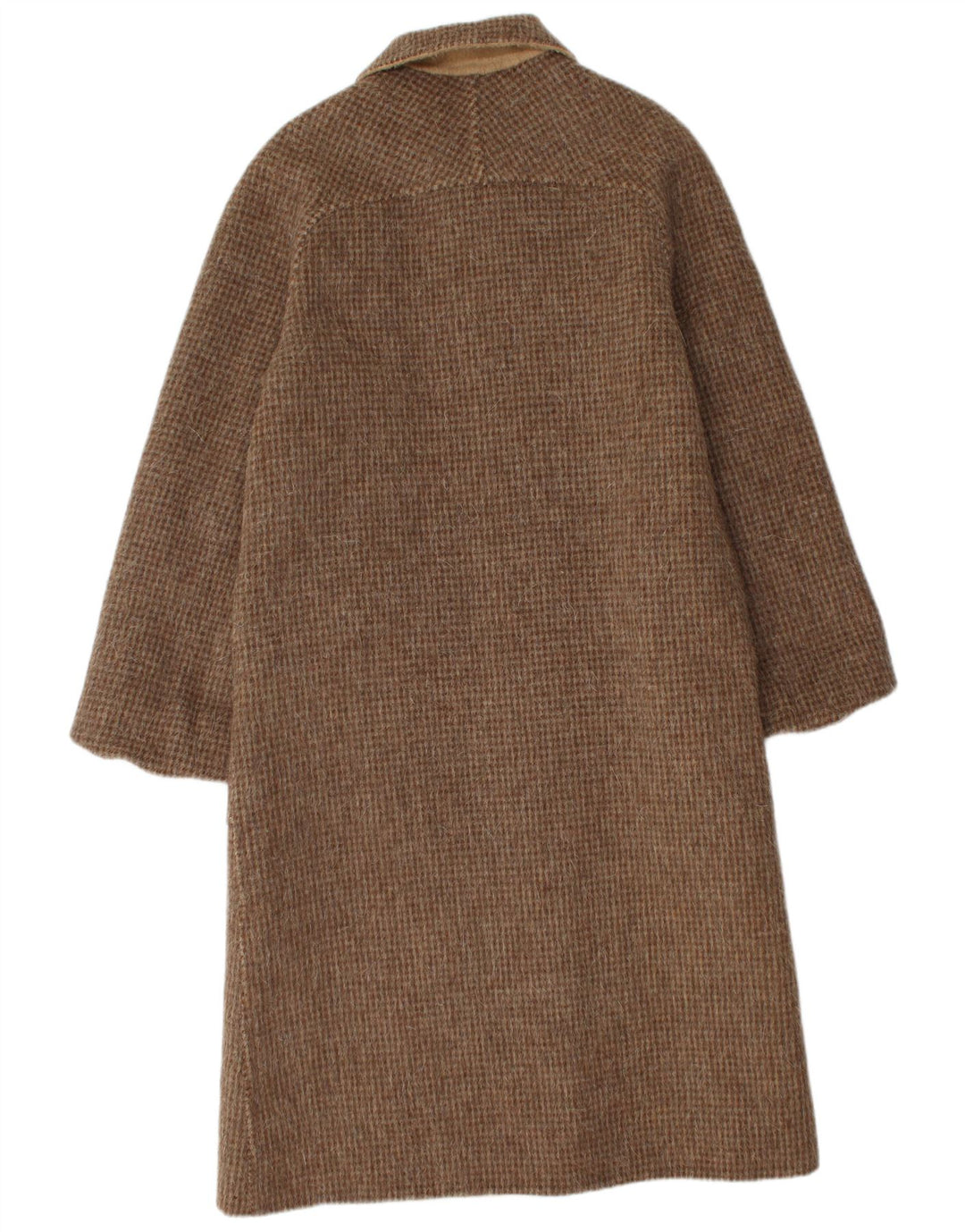 Vintage vendbar overfrakke til kvinder IT 46 Large Brown Virgin Wool