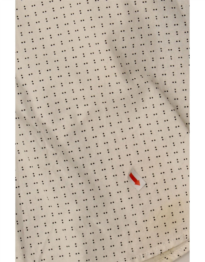 JACK & JONES Mens Short Sleeve Shirt Small White Spotted Cotton Vintage Jack & Jones and Second-Hand Jack & Jones from Messina Hembry 