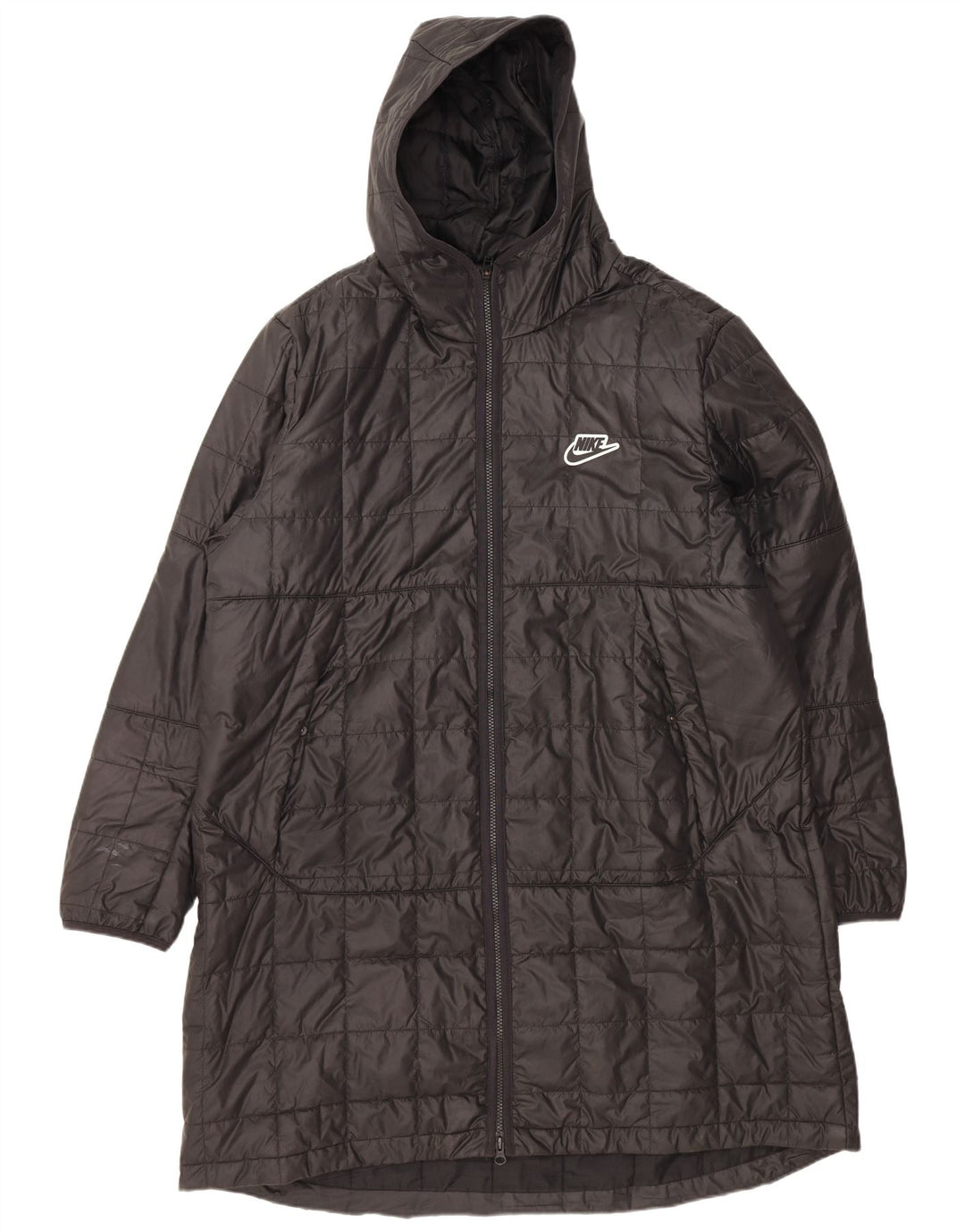 NIKE Polstret frakke med hætte til mænd UK 42 XL sort polyester