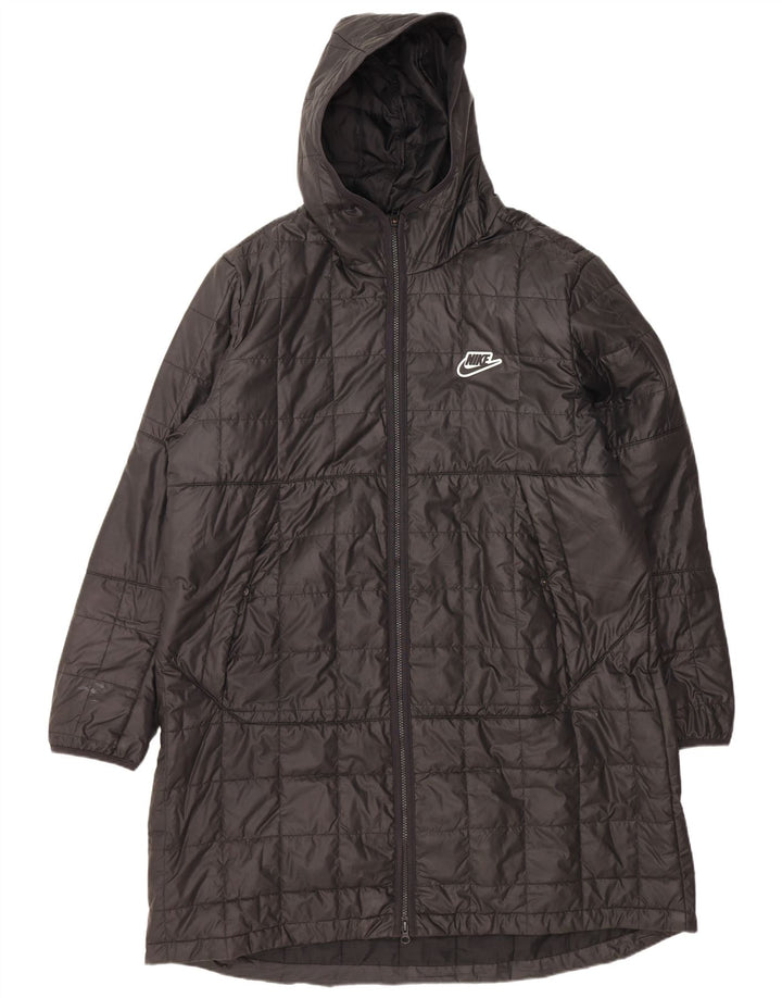 NIKE Polstret frakke med hætte til mænd UK 42 XL sort polyester