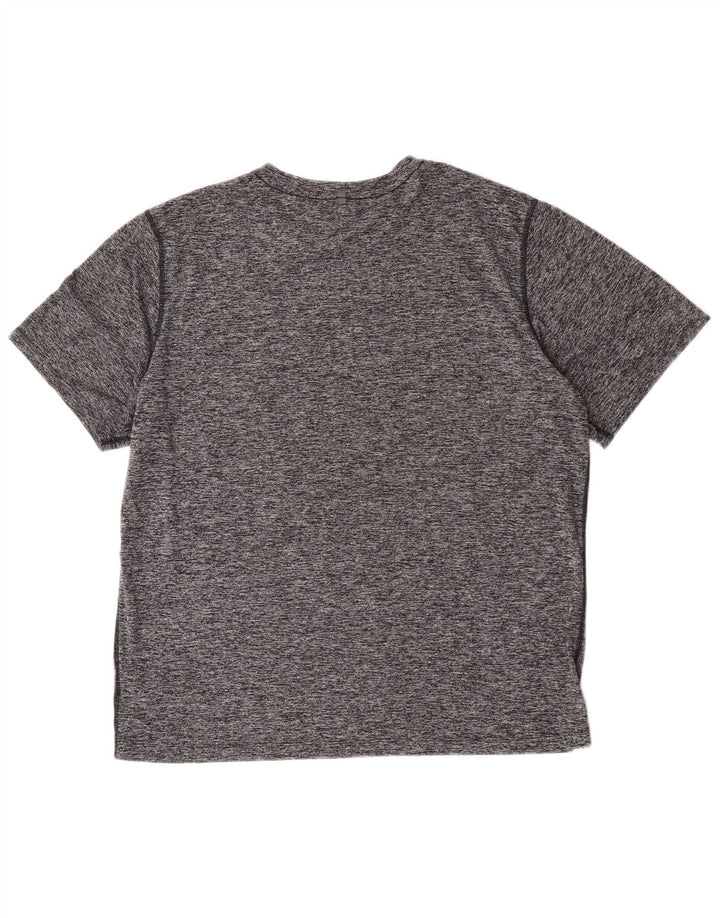 New Balance Herre T-Shirt Top XL Grå Flecked Polyester