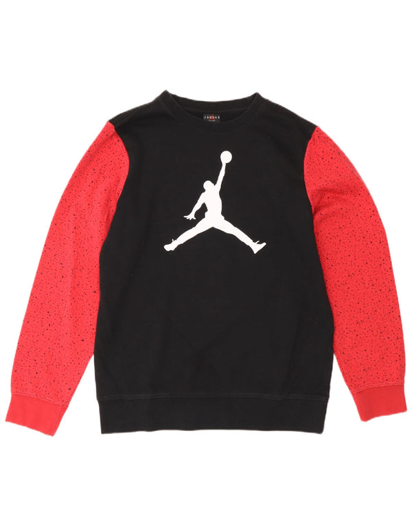 Jordan Boys Grafisk Sweatshirt Jumper 13-14 år XL Sort Colourblock