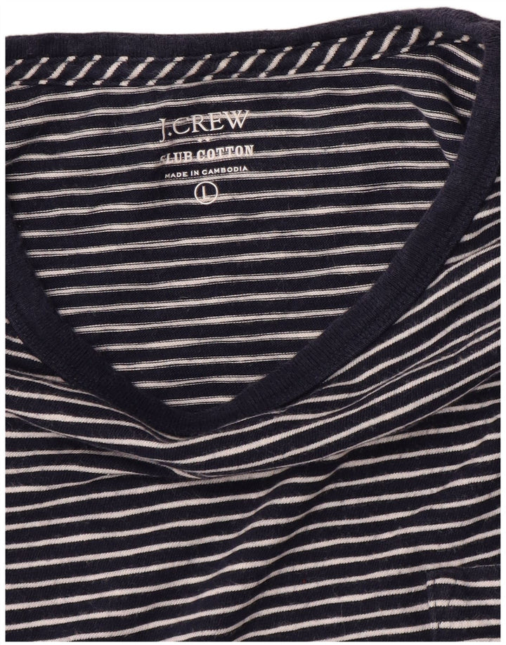 J. CREW T-shirt top til kvinder UK 16 Stor marineblå stribet bomuld