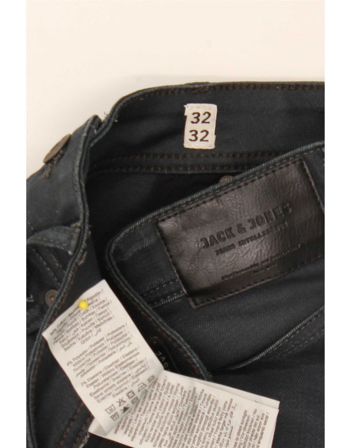 Jack & Jones Straight Jeans til mænd W32 L32 Marineblå Bomuld