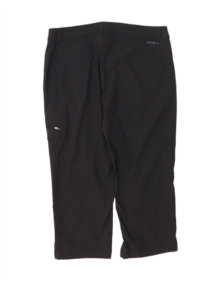 EDDIE BAUER Womens Straight Cargo Capri Trousers US 10 Large W33 L21 Black Vintage Eddie Bauer and Second-Hand Eddie Bauer from Messina Hembry 
