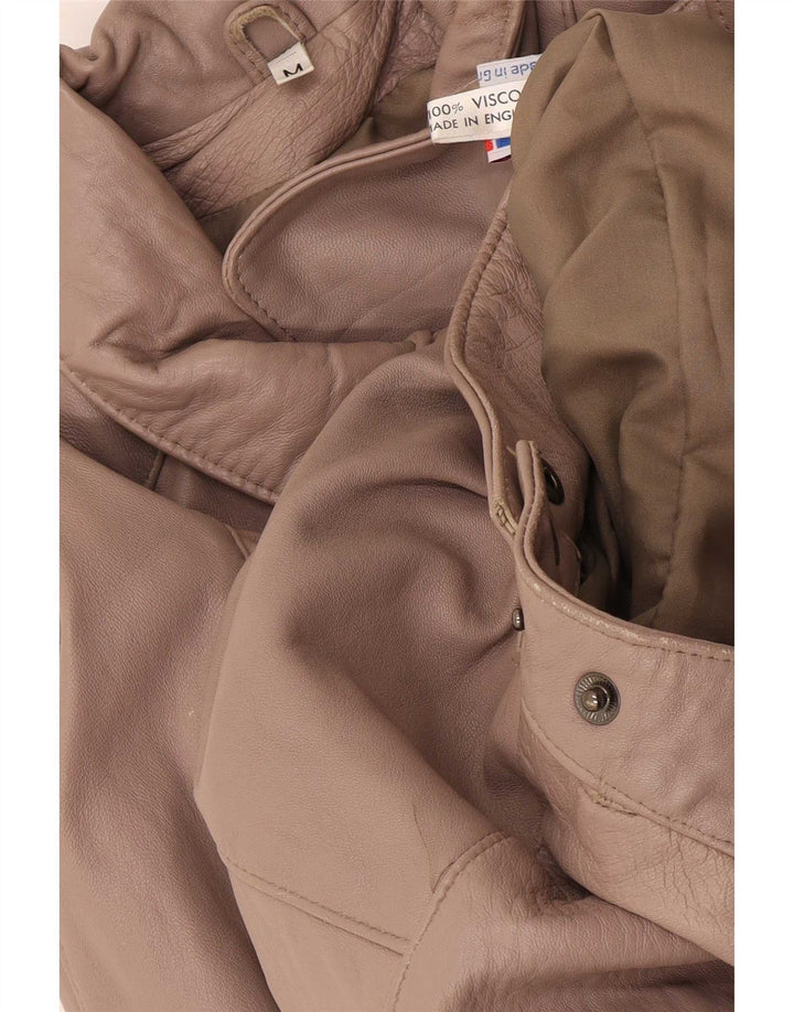 Vintage oversize læderjakke til kvinder UK 14 Medium Lilla
