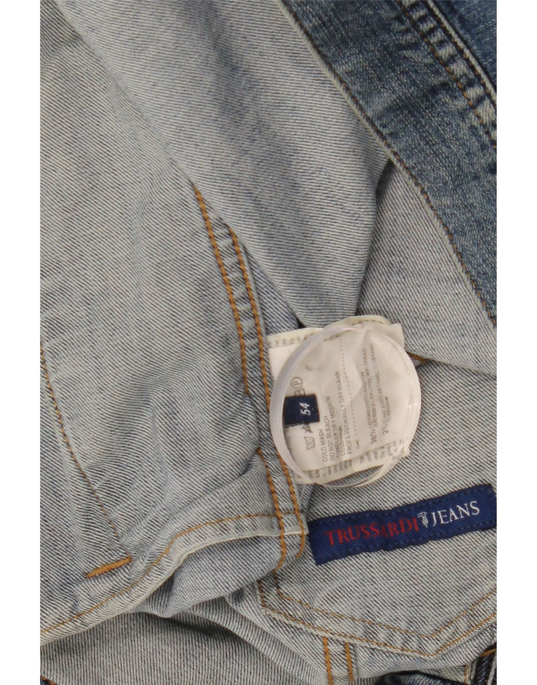 Trussardi Jeans Herre Denimjakke IT 54 XL Blå Bomuld
