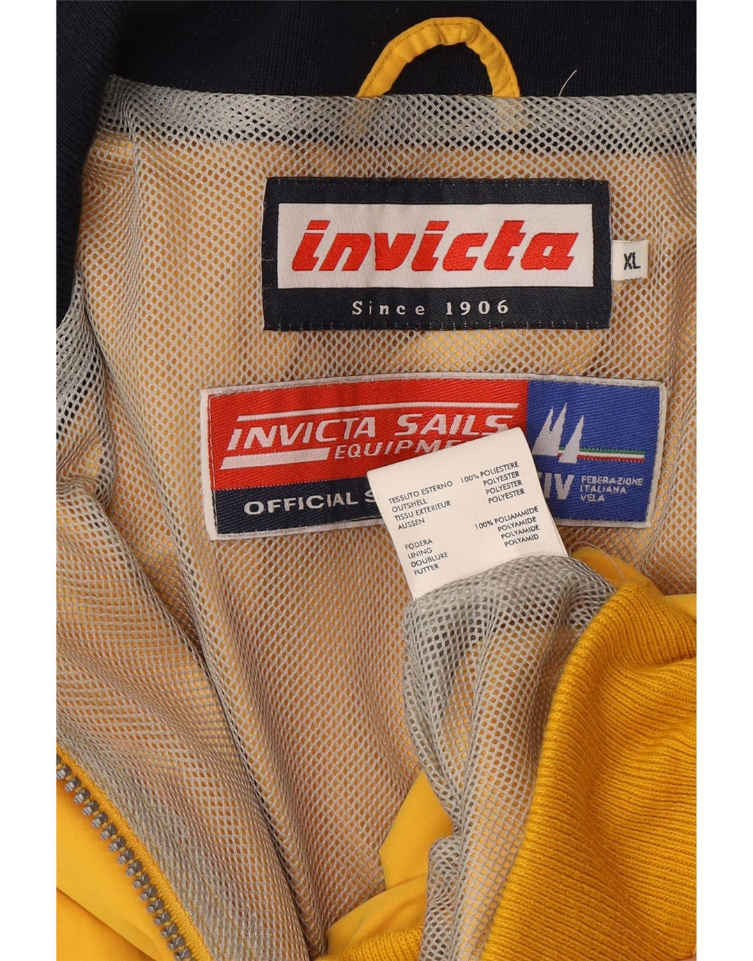 INVICTA Mens Bomber Jacket UK 42 XL Yellow Polyester