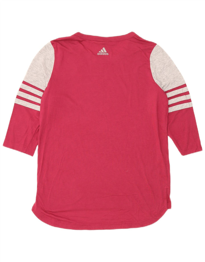 ADIDAS Dame Top 3/4 ærmer UK 16 Large Pink Colourblock