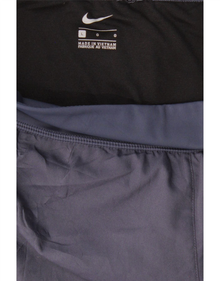 NIKE Womens Sport Shorts UK 16 Large  Navy Blue Vintage Nike and Second-Hand Nike from Messina Hembry 