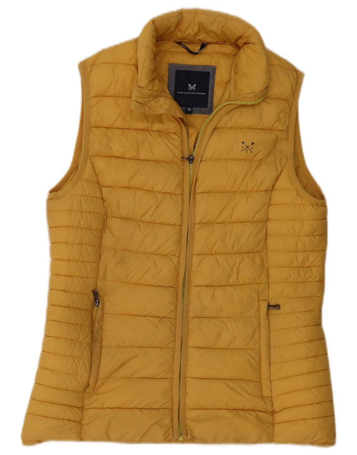 CREW TØJ Dame Polstret Gilet UK 10 Lille gul nylon