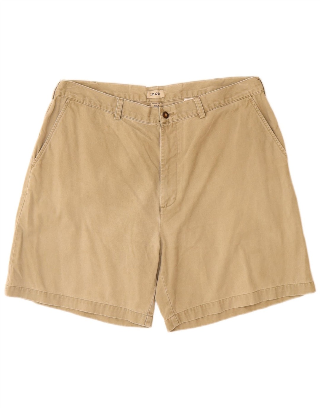 IZOD Chino Shorts til mænd W38 XL Beige Bomuld