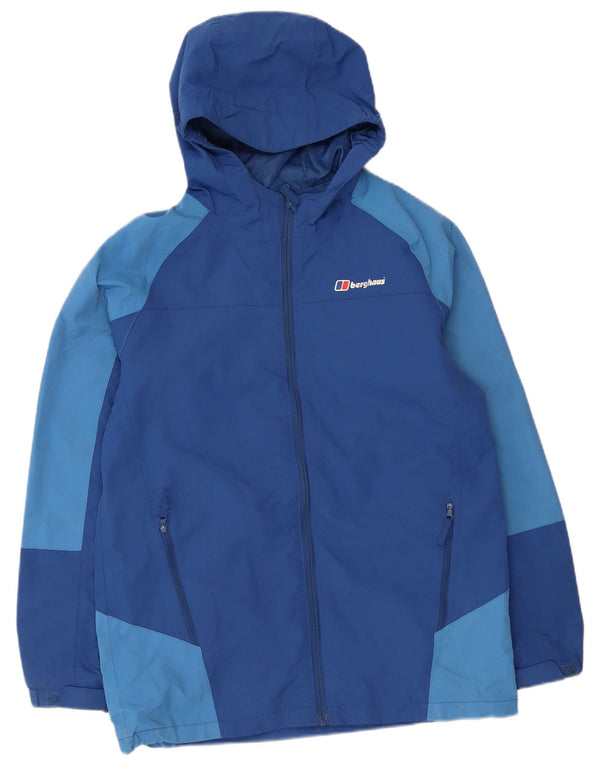 Berghaus Regnjakke med hætte til drenge 12-13 år Blå Colourblock Polyamid