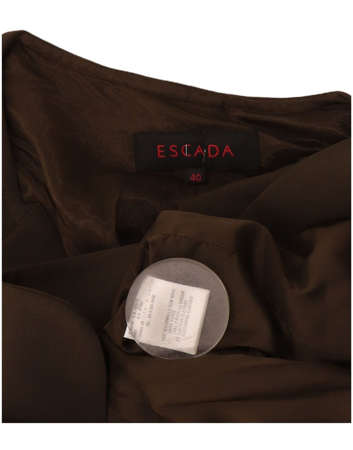 Escada Dame 2-knaps blazerjakke EU 40 Medium Brun Uld