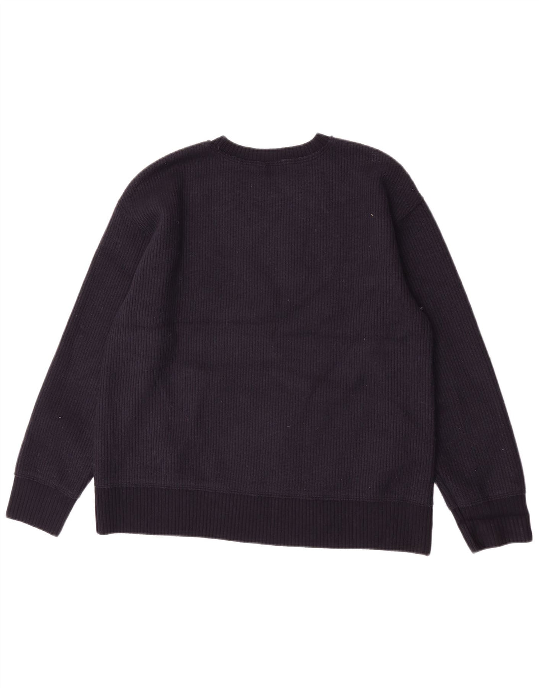 Zara Dame sweater med rund hals, UK 14 Medium Navy Blue Viscose