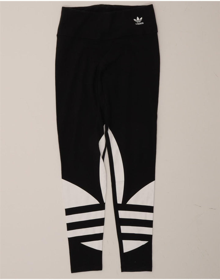 Adidas Graphic Leggings til kvinder UK 10 Small Black Colourblock