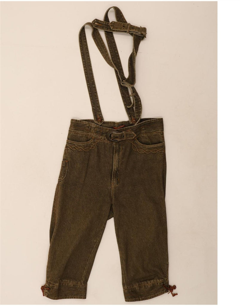 VINTAGE Mens Dungarees Capri Jeans IT 52 XL W34 L17 Khaki Cotton Vintage Vintage and Second-Hand Vintage from Messina Hembry 