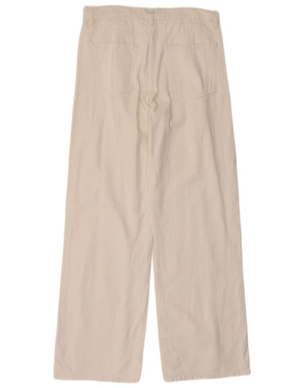 Zara Dame Jeans med brede ben EU 40 Medium W30 L32 Hvid