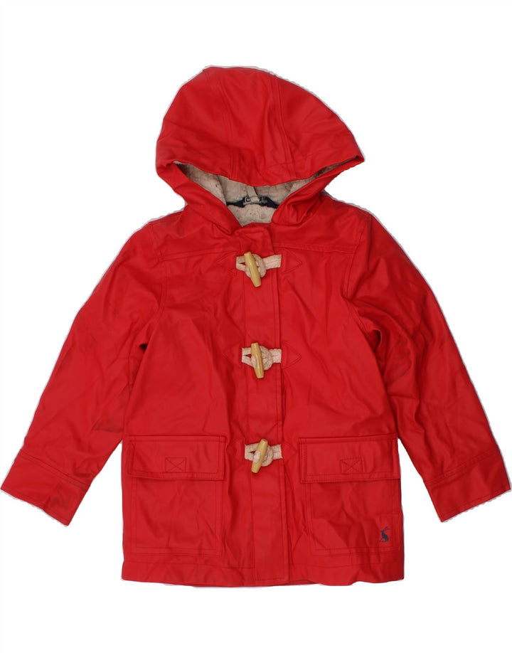 JOULES Girls Hooded Duffle Coat 2-3 Years Red Polyester Vintage Joules and Second-Hand Joules from Messina Hembry 