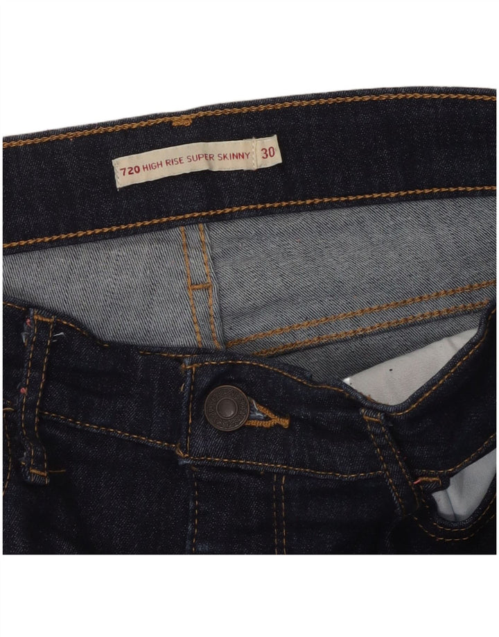 LEVI'S Dame 720 Højtaljede Super Skinny Jeans W30 L29 Marineblå