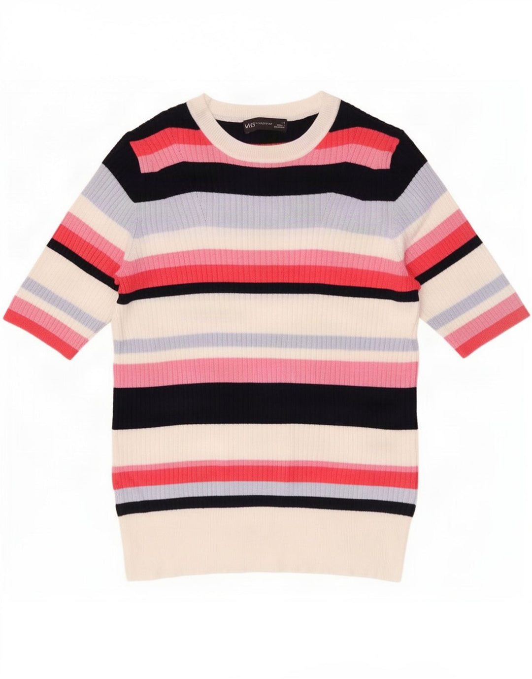 Marks & Spencer T-shirt top til kvinder UK 14 Medium Flerfarvet stribet