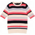 Marks & Spencer T-shirt top til kvinder UK 14 Medium Flerfarvet stribet